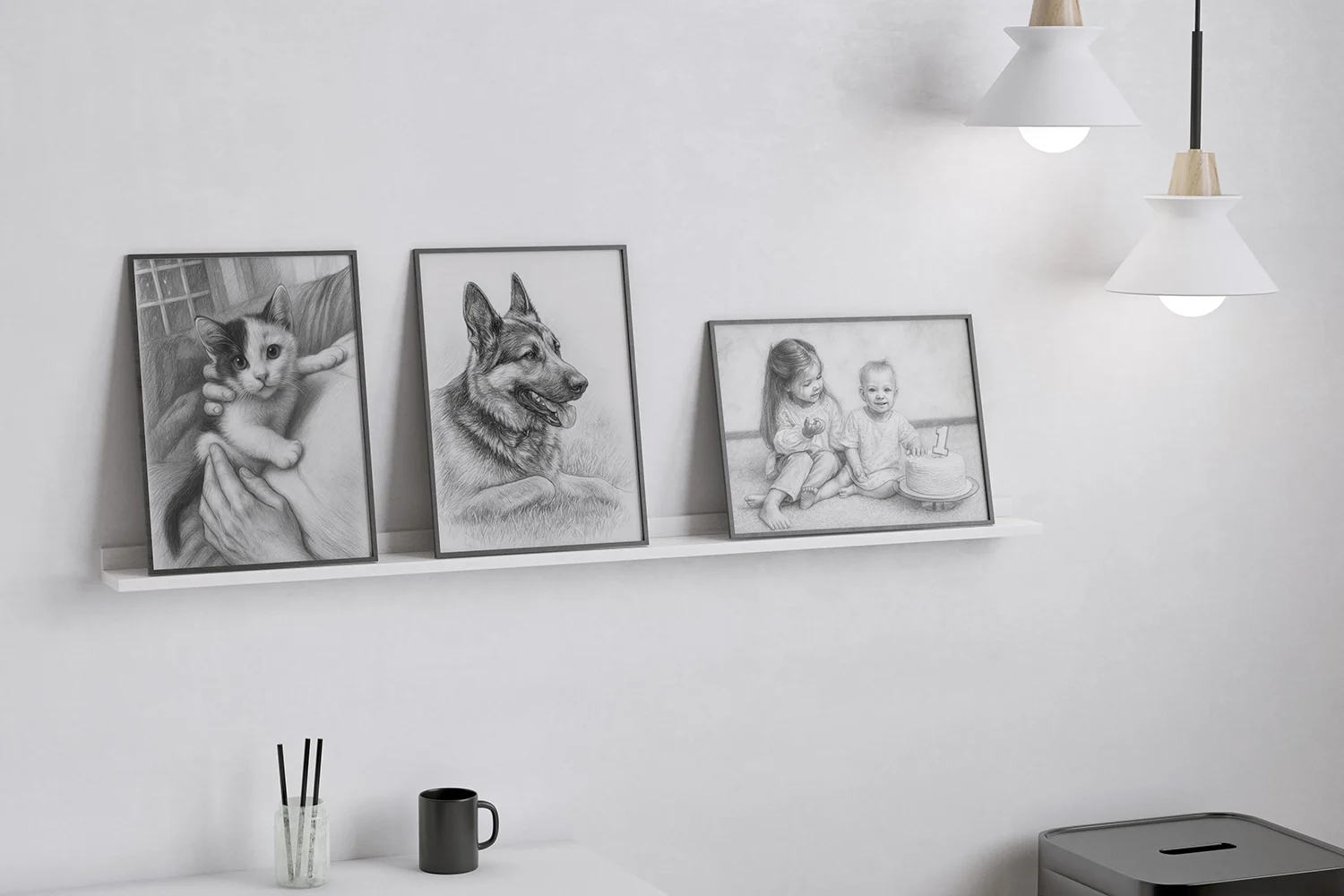 Szkic ze zdjęcia w czarnych ramkach