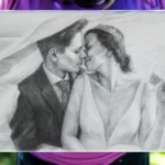 Szkic ze zdjęcia na płótnie - na wprost