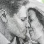 Szkic ze zdjęcia na płótnie - przybliżenie