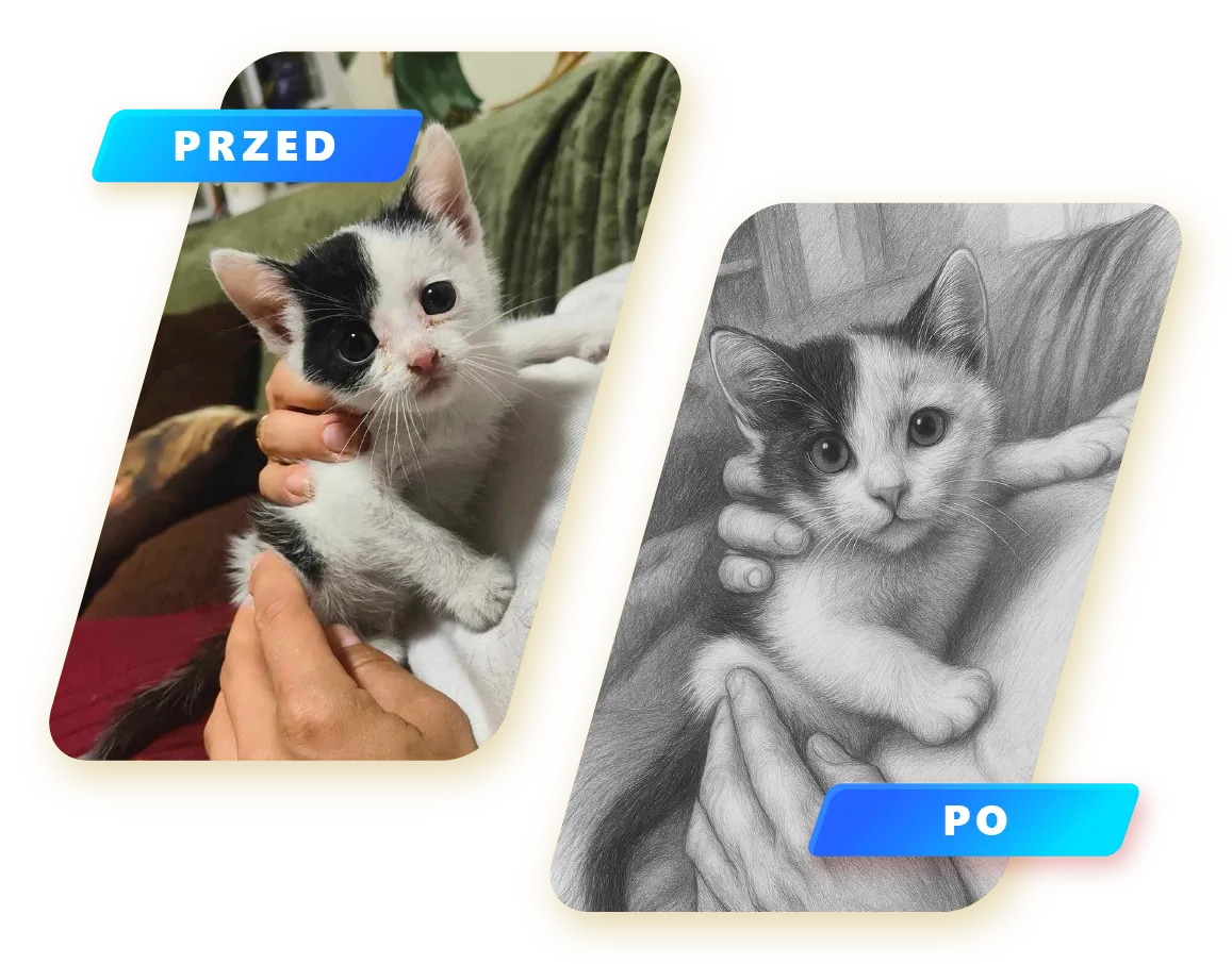 szkic ze zdjecia przed i po